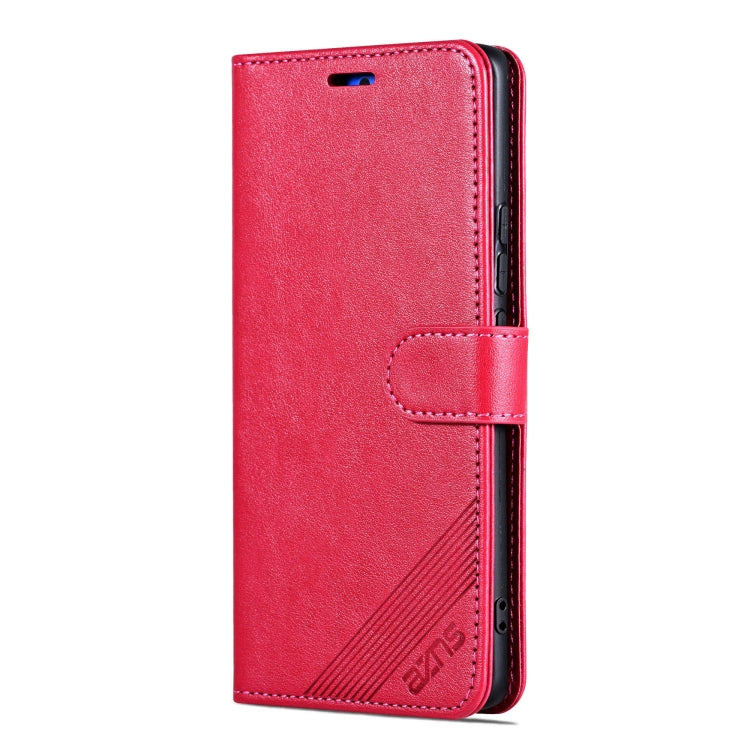 For Redmi K80 AZNS Sheepskin Texture Flip Leather Phone Case(Red)