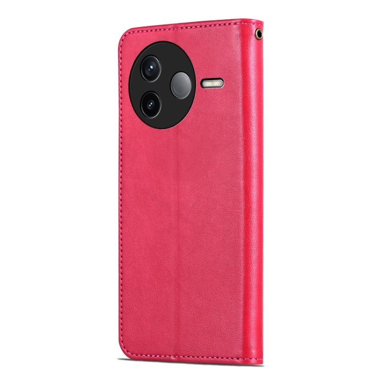 For Redmi K80 AZNS Sheepskin Texture Flip Leather Phone Case(Red)