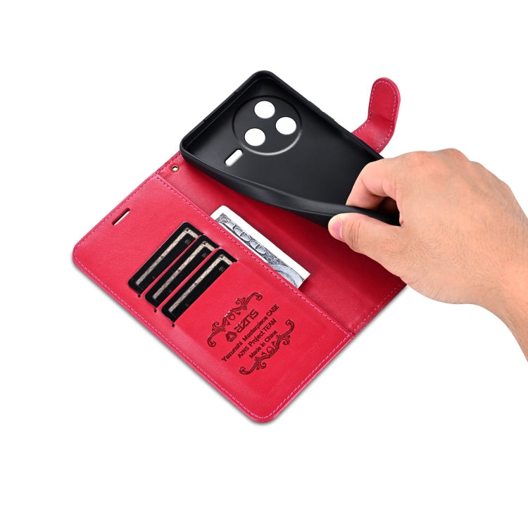 For Redmi K80 AZNS Sheepskin Texture Flip Leather Phone Case(Red)