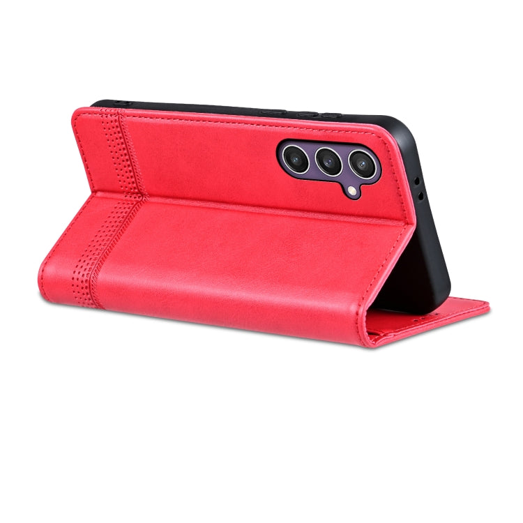 For Samsung Galaxy A36 5G AZNS Magnetic Calf Texture Flip Leather Phone Case(Red)