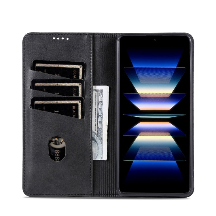 For Samsung Galaxy A36 5G AZNS Magnetic Calf Texture Flip Leather Phone Case(Black)