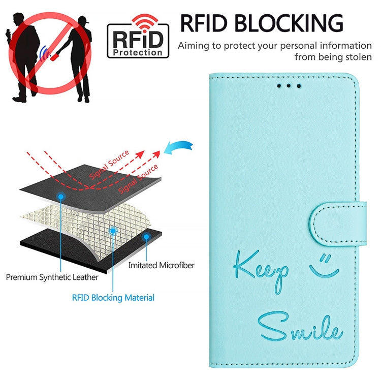 Smile Embossing RFID Leather Phone Case, For iPhone X / XS, For iPhone XR, For iPhone XS Max, For iPhone 8 Plus / 7 Plus