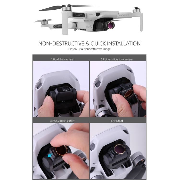 Sunnylife MM-FI9250 Lens Filter For DJI Mini 4K/Mini 2 SE/Mini SE/Mini 2/Mavic Mini, MCUV