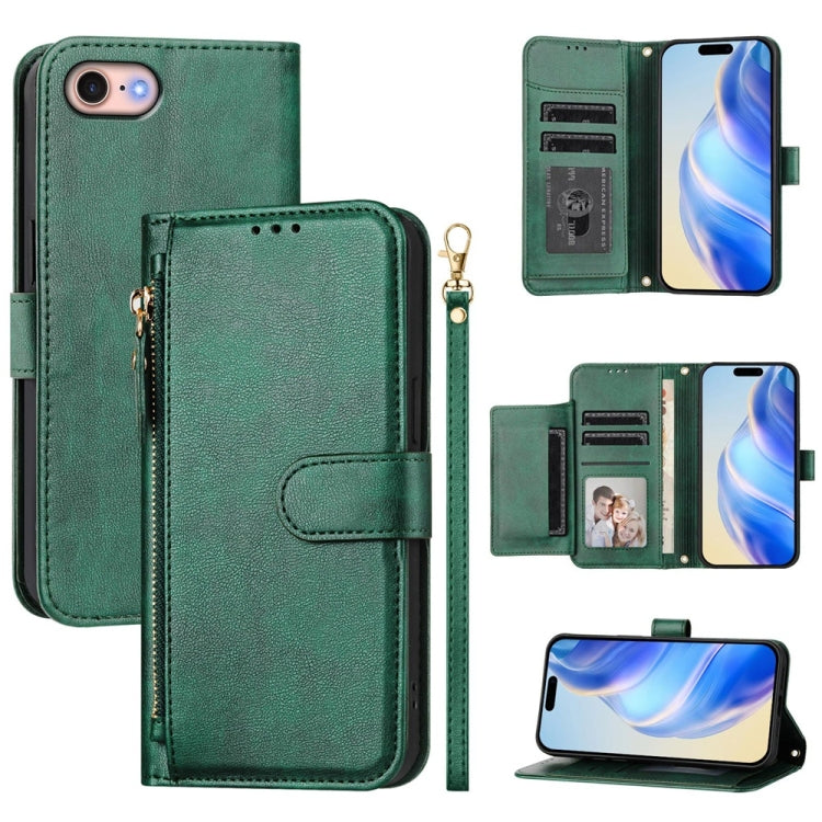 Multi-Card Slots Zipper Wallet Leather Phone Case, For iPhone 14 Pro Max, For iPhone SE 2022 / 2020 / 8 / 7, For iPhone 13 Pro Max, For iPhone 13 Pro