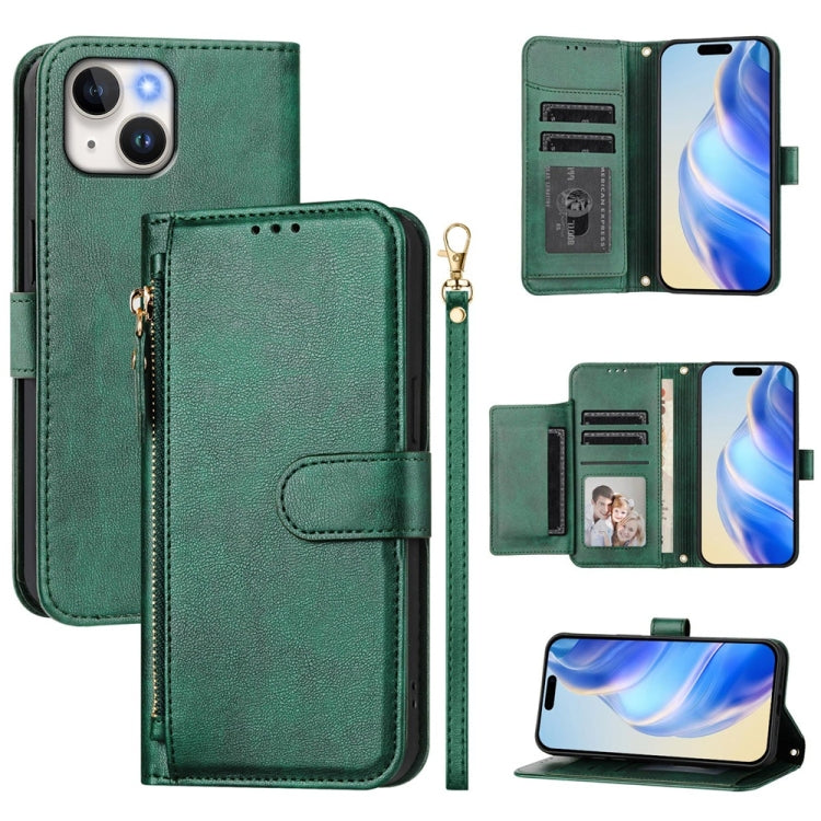 Multi-Card Slots Zipper Wallet Leather Phone Case, For iPhone 13 mini, For iPhone 12 / 12 Pro, For iPhone 12 Pro Max, For iPhone 12 mini