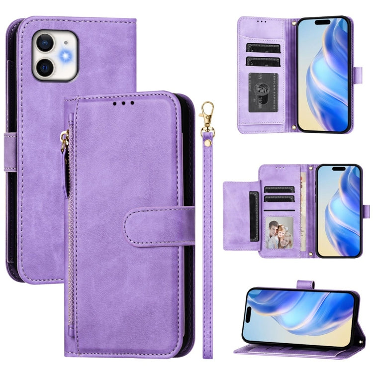 Multi-Card Slots Zipper Wallet Leather Phone Case, For iPhone 13 mini, For iPhone 12 / 12 Pro, For iPhone 12 Pro Max, For iPhone 12 mini