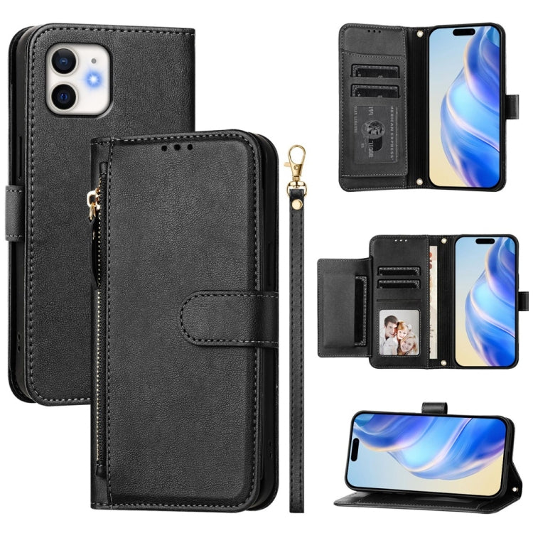 Multi-Card Slots Zipper Wallet Leather Phone Case, For iPhone 13 mini, For iPhone 12 / 12 Pro, For iPhone 12 Pro Max, For iPhone 12 mini