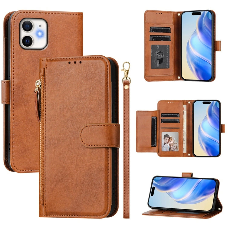 Multi-Card Slots Zipper Wallet Leather Phone Case, For iPhone 11 Pro Max, For iPhone 11, For iPhone 11 Pro, For iPhone X / XS