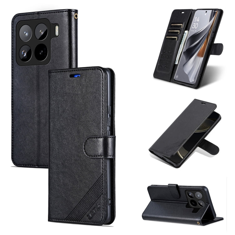 For Xiaomi 15 Pro AZNS Sheepskin Texture Flip Leather Phone Case(Black)