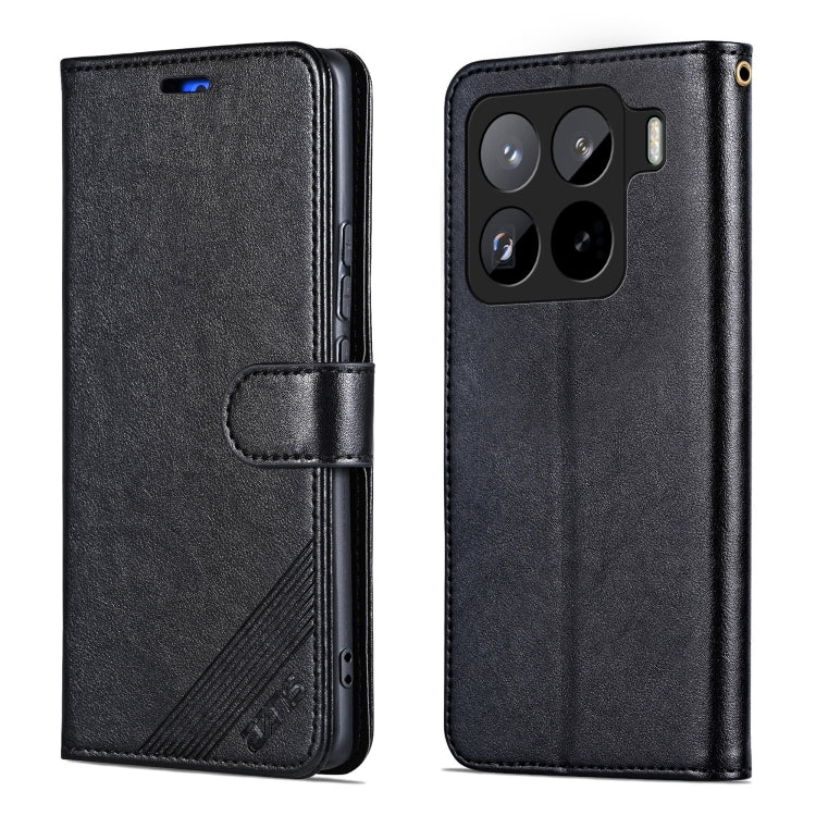 For Xiaomi 15 Pro AZNS Sheepskin Texture Flip Leather Phone Case(Black)