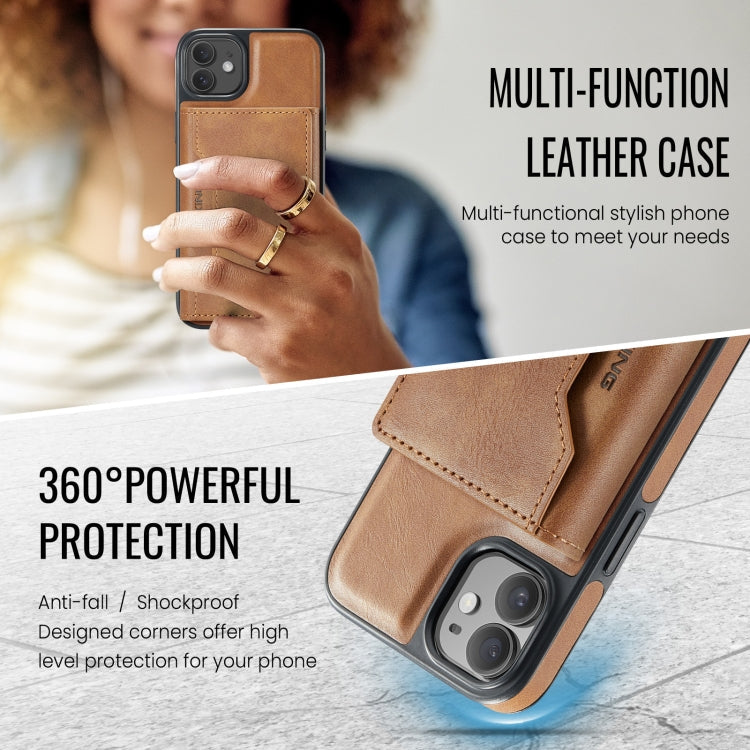 For iPhone 12 / 12 Pro MAGKING K2 Series MagSafe RFID Card Bag Detachable Phone Case(Brown)