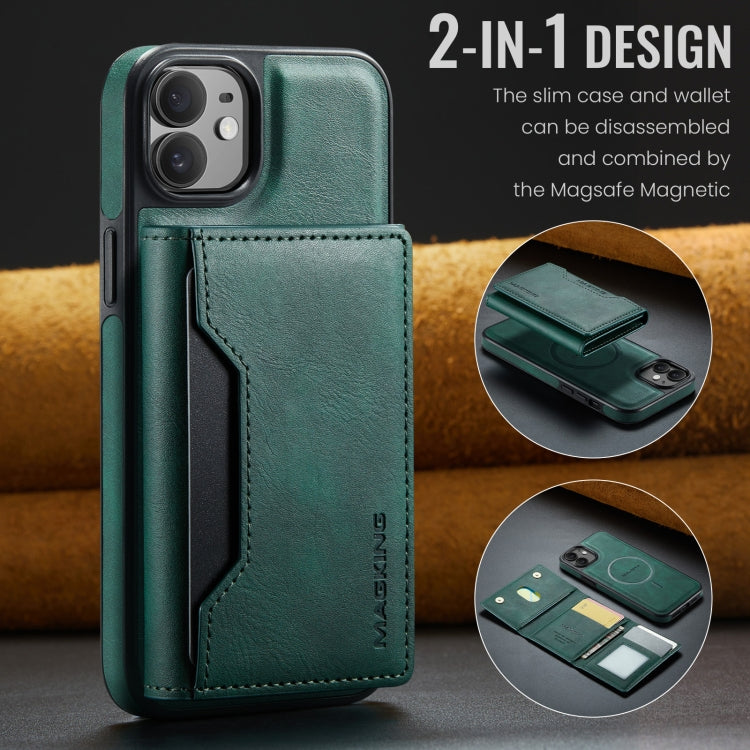 For iPhone 12 / 12 Pro MAGKING K2 Series MagSafe RFID Card Bag Detachable Phone Case(Green)