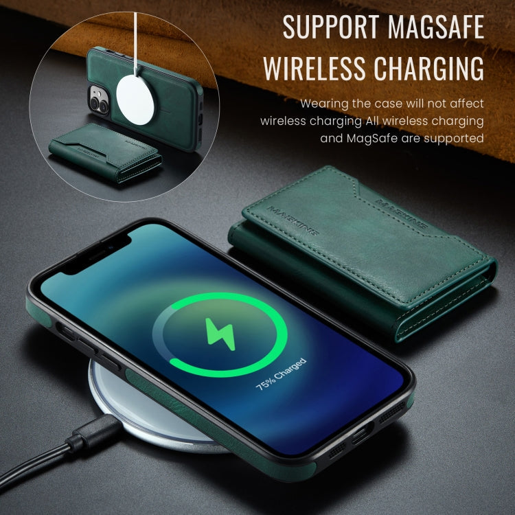 For iPhone 12 / 12 Pro MAGKING K2 Series MagSafe RFID Card Bag Detachable Phone Case(Green)