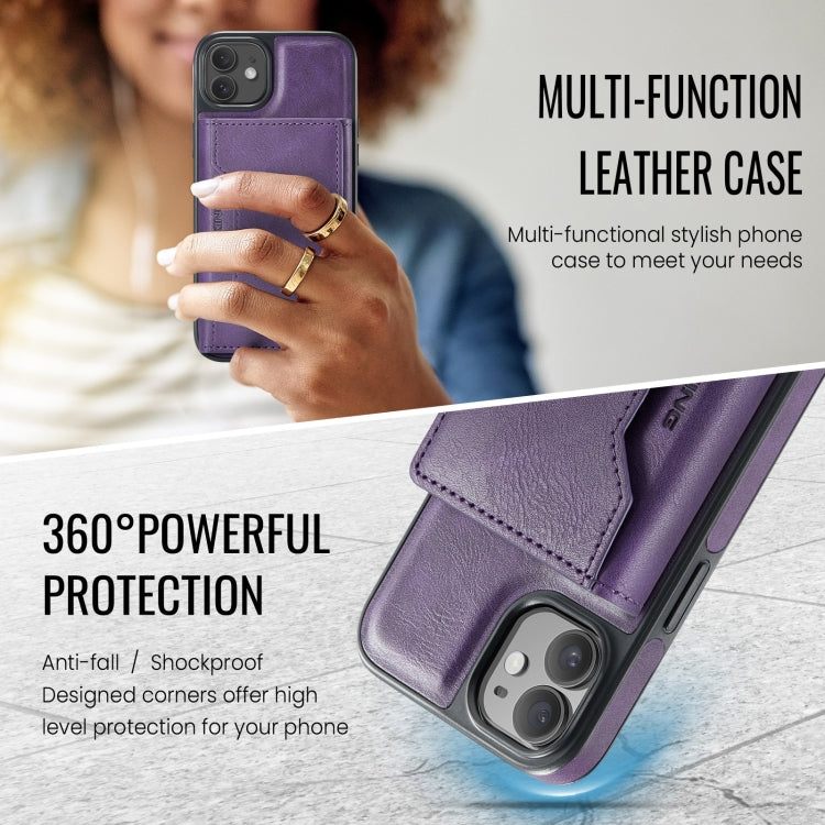 For iPhone 12 / 12 Pro MAGKING K2 Series MagSafe RFID Card Bag Detachable Phone Case(Purple)