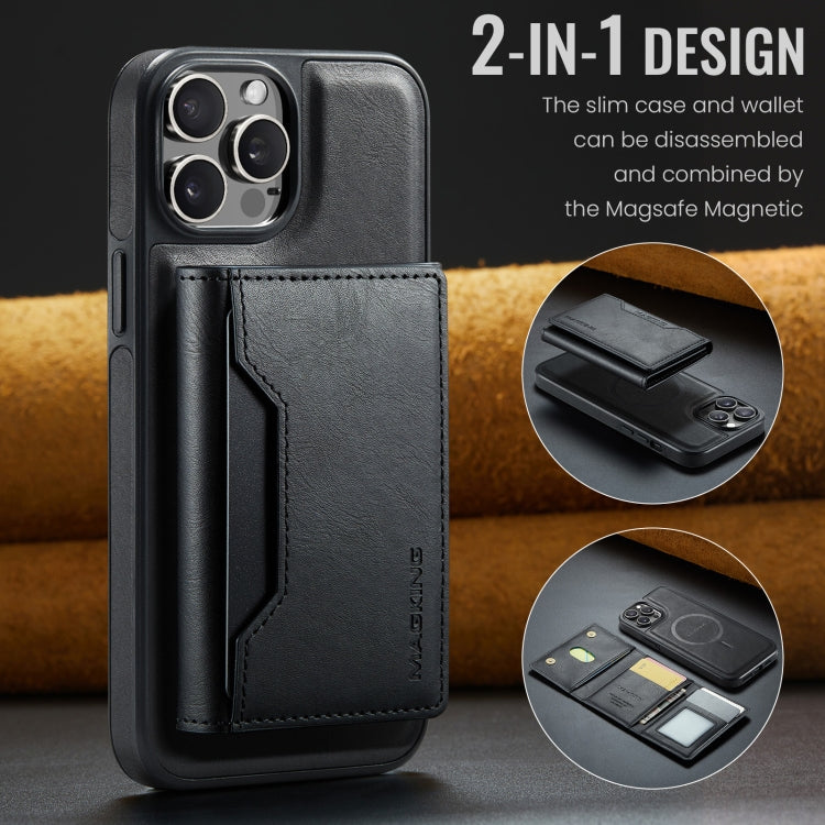 For iPhone 12 Pro Max MAGKING K2 Series MagSafe RFID Card Bag Detachable Phone Case(Black)