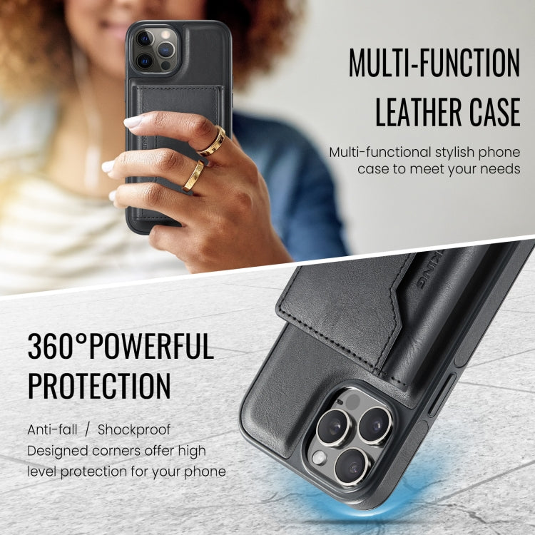 For iPhone 12 Pro Max MAGKING K2 Series MagSafe RFID Card Bag Detachable Phone Case(Black)