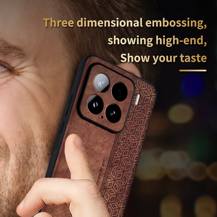 For Xiaomi 15 AZNS 3D Embossed Skin Feel Phone Case(Dark Green)