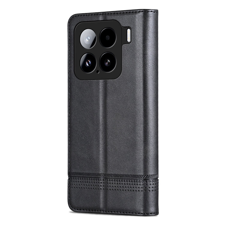 For Xiaomi 15 AZNS Magnetic Calf Texture Flip Leather Phone Case(Black)