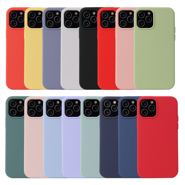 For iPhone 12 / 12 Pro Solid Color Liquid Silicone Shockproof Protective Case(Diamond Blue)