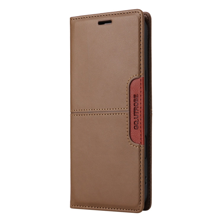 For Google Pixel 7a GQUTROBE G01 RFID Anti-theft Leather Phone Case(Brown)