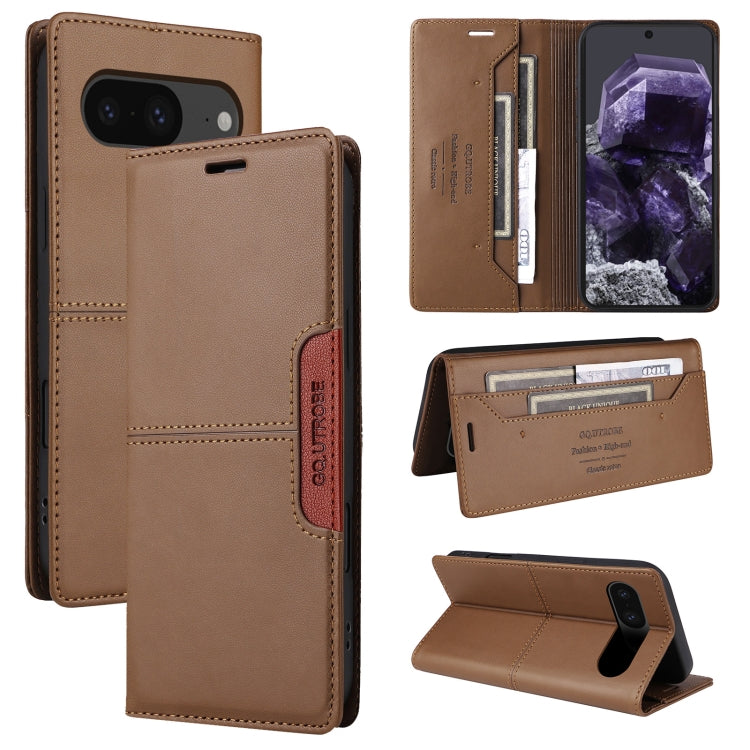 For Google Pixel 8 GQUTROBE G01 RFID Anti-theft Leather Phone Case(Brown)