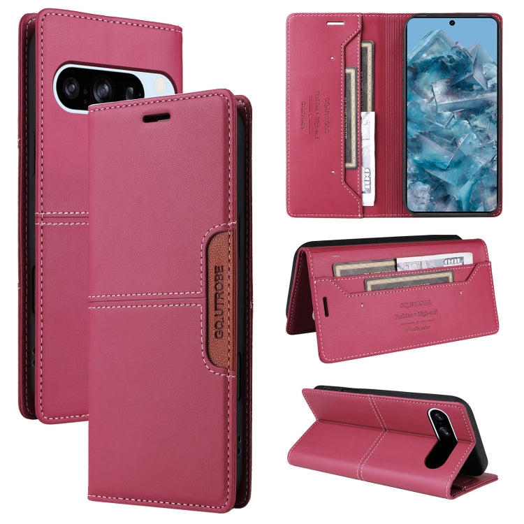 For Google Pixel 8 Pro GQUTROBE G01 RFID Anti-theft Leather Phone Case(Red)