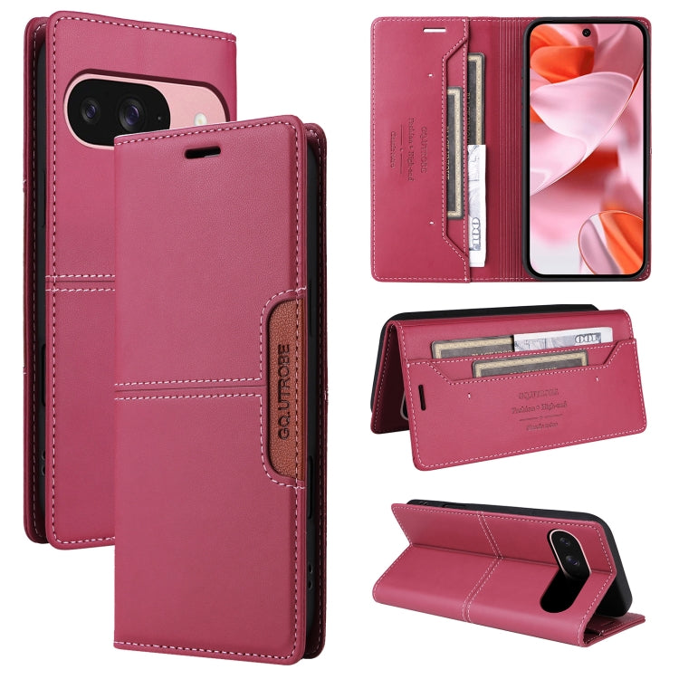 For Google Pixel 9 / 9 Pro GQUTROBE G01 RFID Anti-theft Leather Phone Case(Red)
