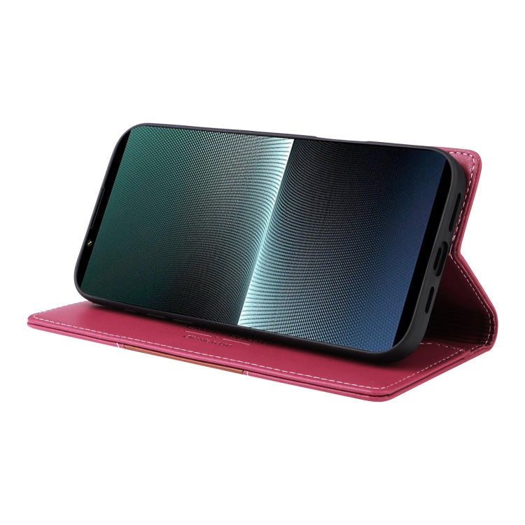 For Sony Xperia 1 V GQUTROBE G01 RFID Anti-theft Leather Phone Case(Red)
