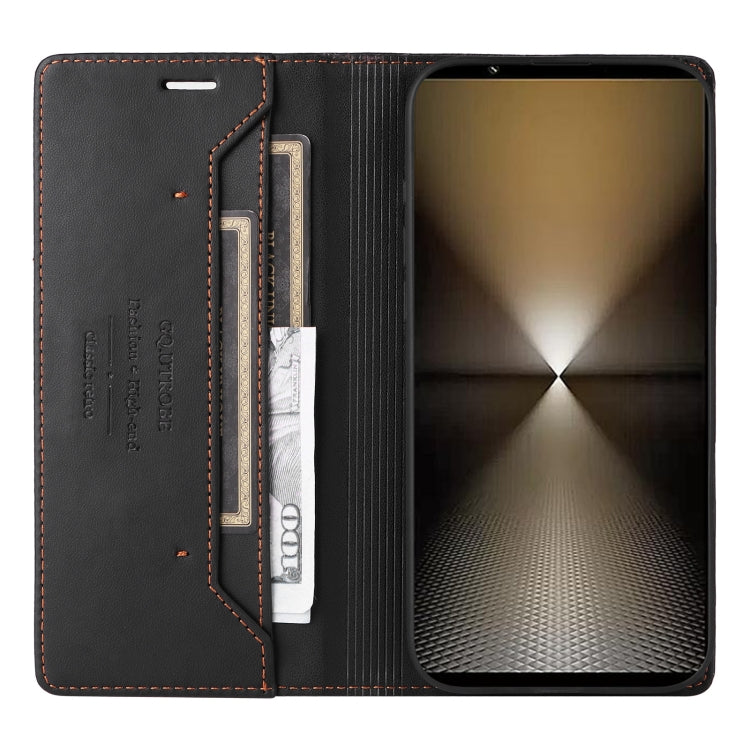 For Sony Xperia 1 VI GQUTROBE G01 RFID Anti-theft Leather Phone Case(Black)