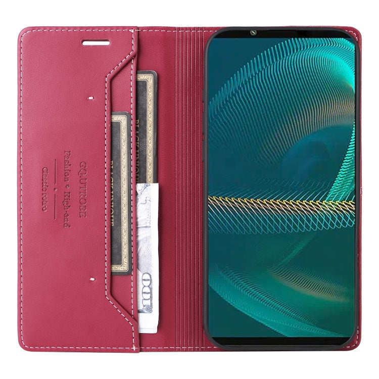 For Sony Xperia 5 III GQUTROBE G01 RFID Anti-theft Leather Phone Case(Red)