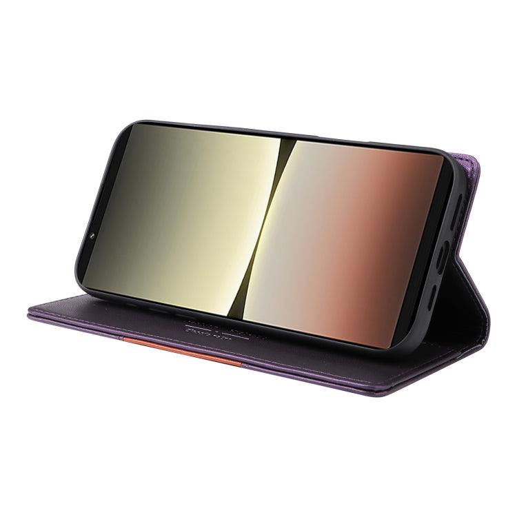 For Sony Xperia 5 IV GQUTROBE G01 RFID Anti-theft Leather Phone Case(Purple)