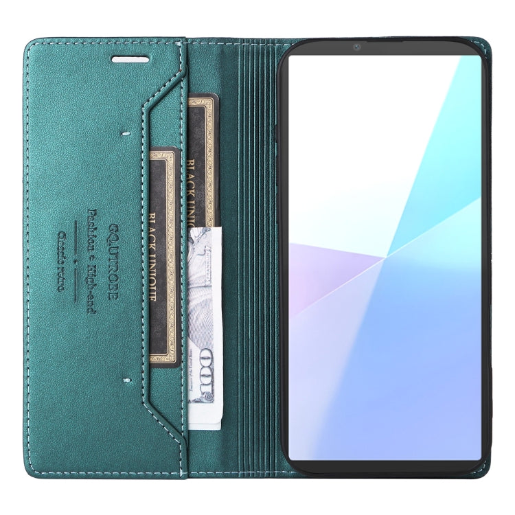 For Sony Xperia 5 VI GQUTROBE G01 RFID Anti-theft Leather Phone Case(Green)