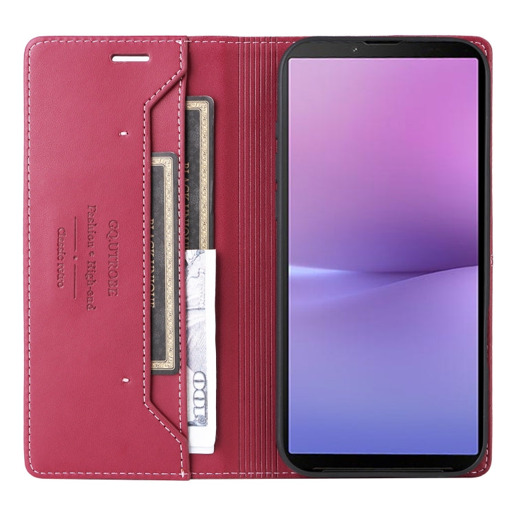 For Sony Xperia 10 V GQUTROBE G01 RFID Anti-theft Leather Phone Case(Red)
