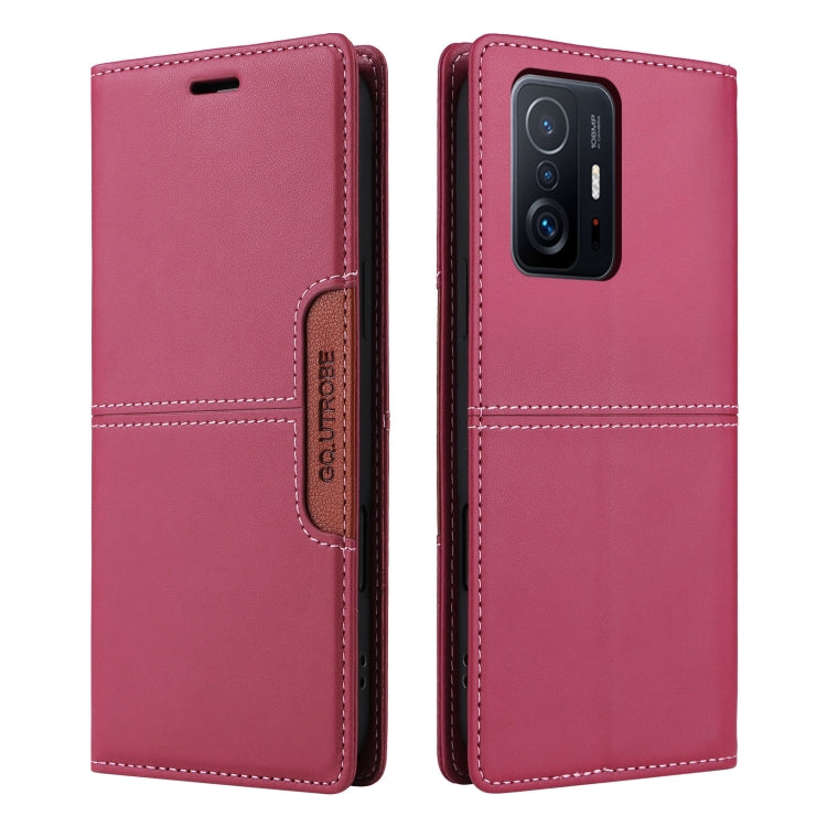 For Xiaomi 11T / 11T Pro GQUTROBE G01 RFID Anti-theft Leather Phone Case(Red)