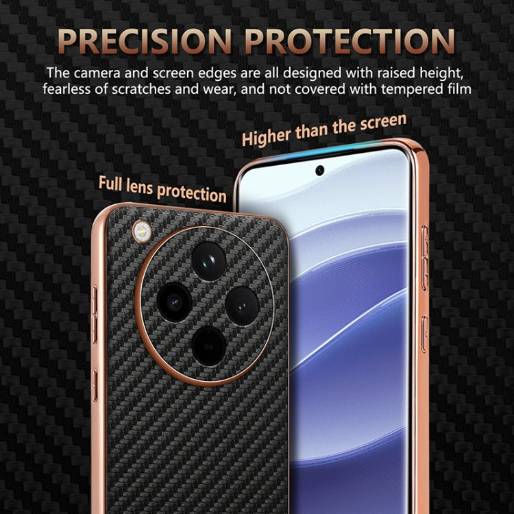 For OPPO Find X8 AZNS Electroplated Edge Carbon Fiber Texture Phone Case(Blue)