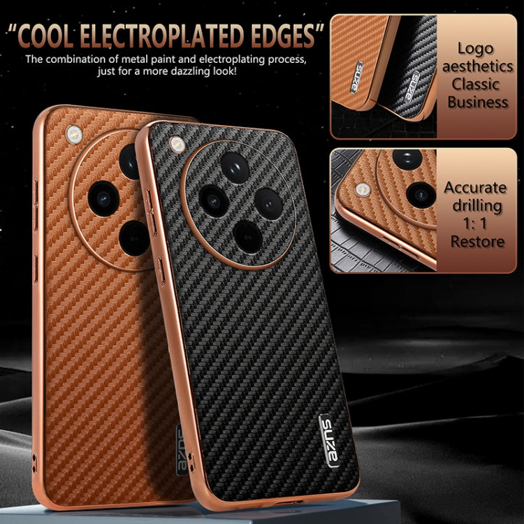 For OPPO Find X8 AZNS Electroplated Edge Carbon Fiber Texture Phone Case(Green)