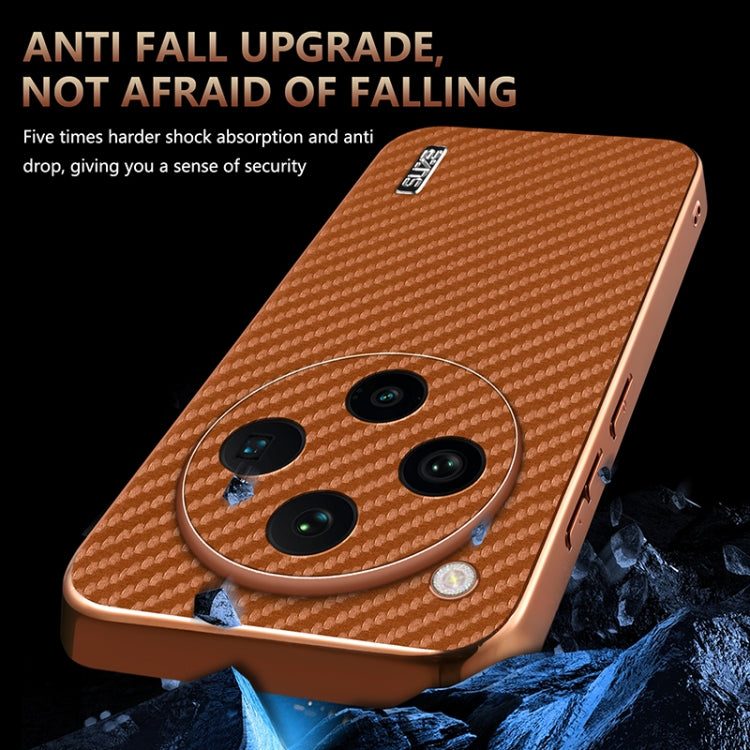 For OPPO Find X8 Pro AZNS Electroplated Edge Carbon Fiber Texture Phone Case(Black)