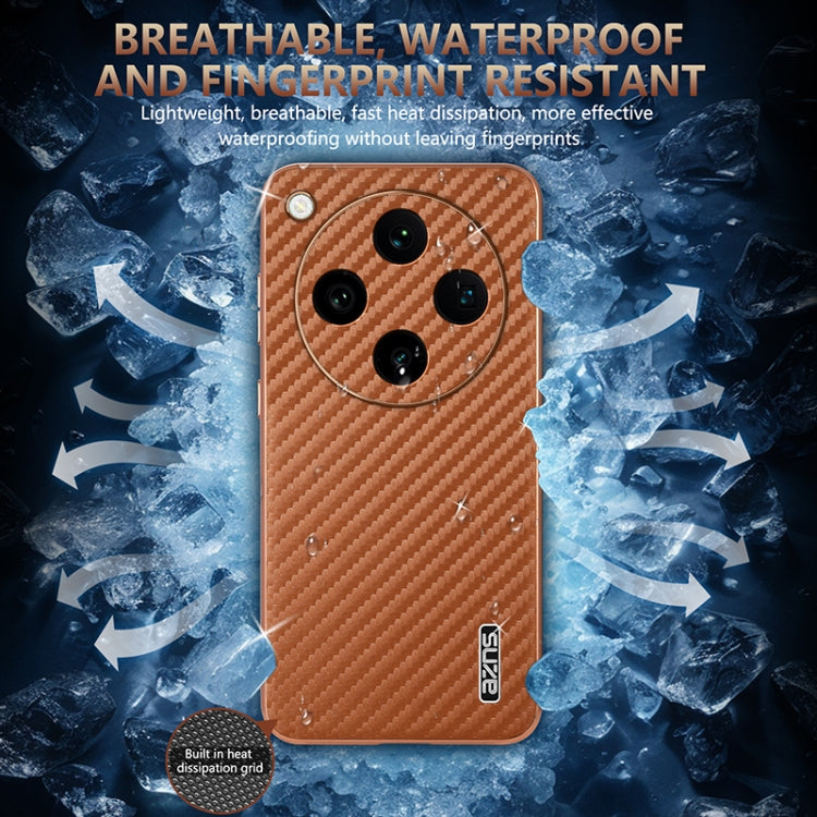 For OPPO Find X8 Pro AZNS Electroplated Edge Carbon Fiber Texture Phone Case(Blue)
