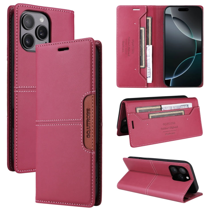 For iPhone 11 Pro GQUTROBE G01 RFID Anti-theft Leather Phone Case(Red)