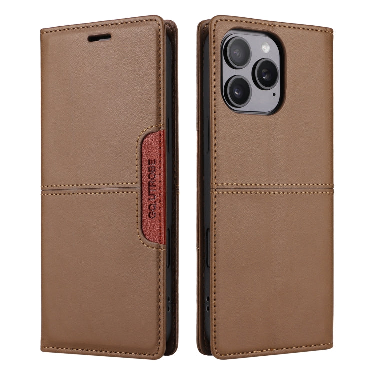 For iPhone 11 Pro GQUTROBE G01 RFID Anti-theft Leather Phone Case(Brown)