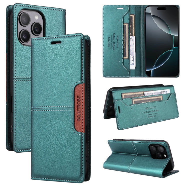 For iPhone 11 Pro Max GQUTROBE G01 RFID Anti-theft Leather Phone Case(Green)