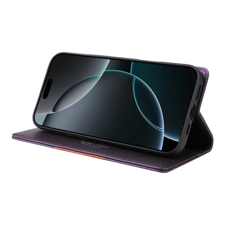 For iPhone 12 Pro Max GQUTROBE G01 RFID Anti-theft Leather Phone Case(Purple)