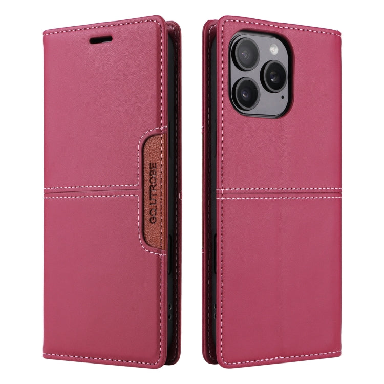 For iPhone 13 Pro GQUTROBE G01 RFID Anti-theft Leather Phone Case(Red)
