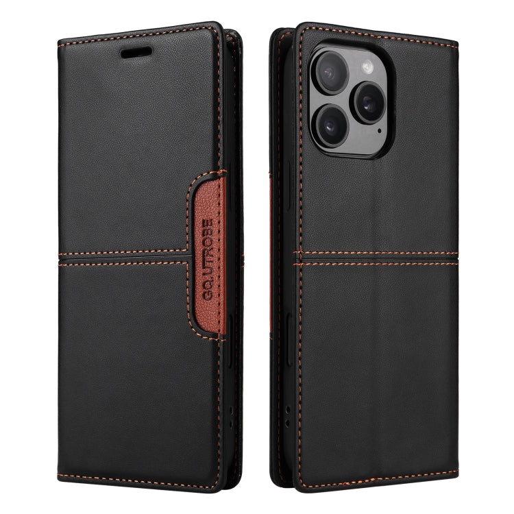 For iPhone 14 Pro Max GQUTROBE G01 RFID Anti-theft Leather Phone Case(Black)