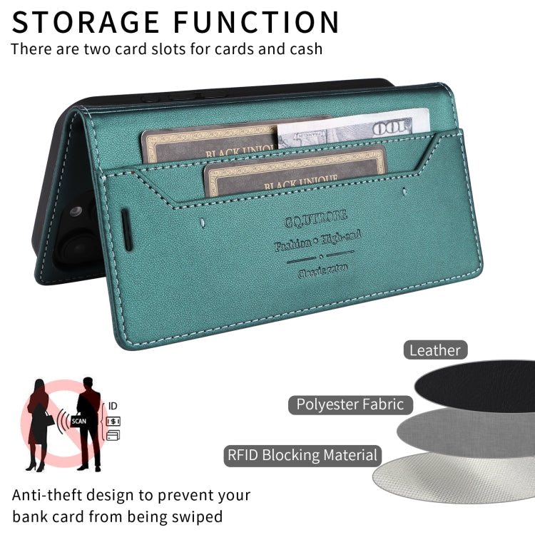 For iPhone 14 Pro Max GQUTROBE G01 RFID Anti-theft Leather Phone Case(Green)