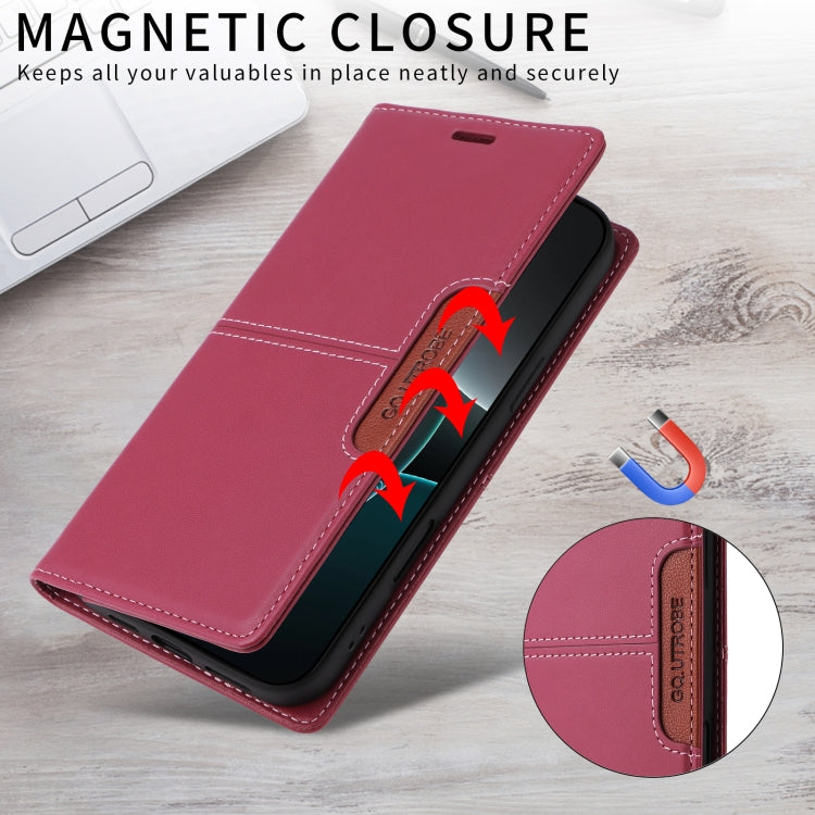 For iPhone 11 GQUTROBE G01 RFID Anti-theft Leather Phone Case(Red)