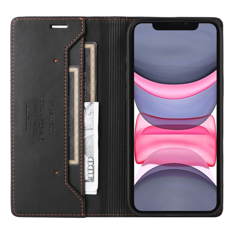 For iPhone 11 GQUTROBE G01 RFID Anti-theft Leather Phone Case(Black)
