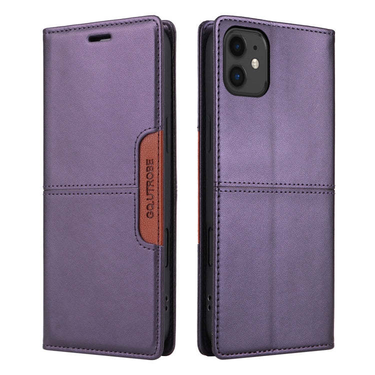 For iPhone 11 GQUTROBE G01 RFID Anti-theft Leather Phone Case(Purple)