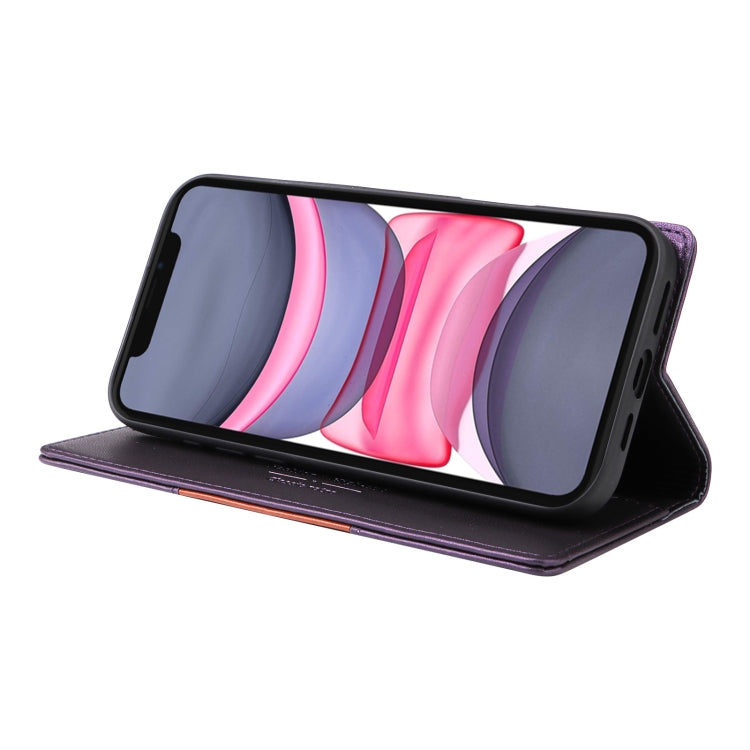 For iPhone 11 GQUTROBE G01 RFID Anti-theft Leather Phone Case(Purple)