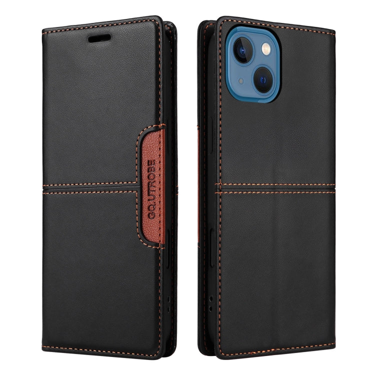For iPhone 15 GQUTROBE G01 RFID Anti-theft Leather Phone Case(Black)